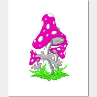 Purple toadstool Posters and Art